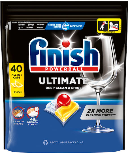 Finish Powerball Quantum Ultimate Hülsen/Kapseln Geschirrspülmittel Umweltfreundlich