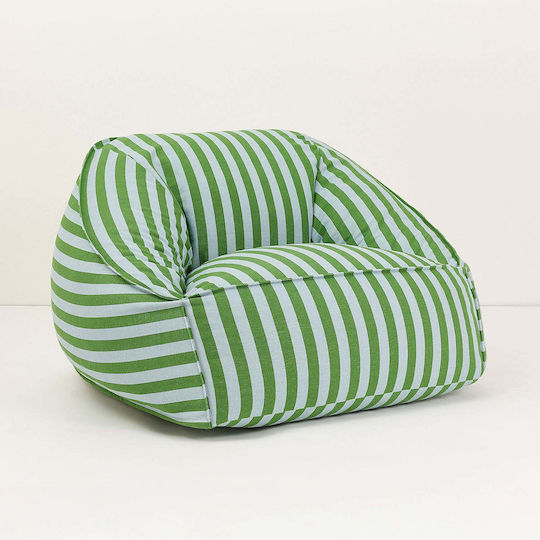 Bean Bag Chair Ziggy Green Blue Stripes
