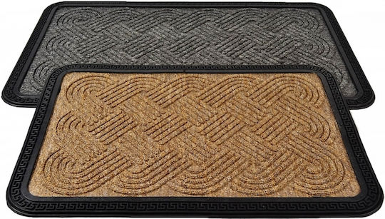 Sidirela Sidirela Fußmatte Halbkreisförmiger Teppichboden mit Rutschfestem Untergrund Geflochtenes Halbkreis Grau 45x75cm E-3671