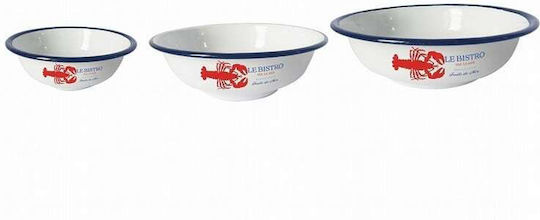 Artekko Crab Bol de Servire Rotund Metalic Alb cu Diametru 20.5buc 3buc