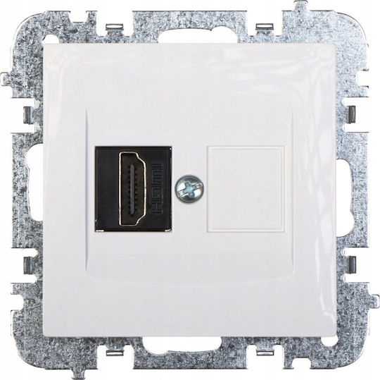 Elektro Plast Priză HDMI Cu Cadru În Culoare Albă 4191-10