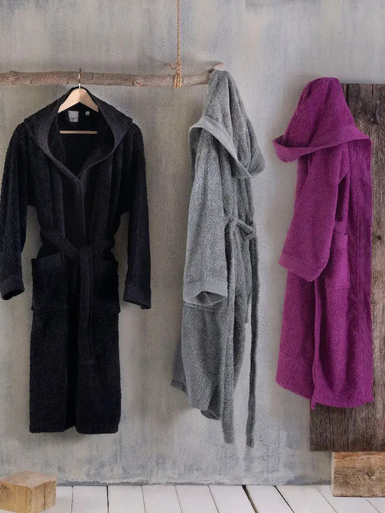 Rythmos Amadeus Bathrobe with Hood Grey / Green 420gr/m²