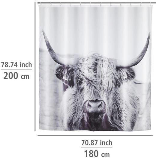 Wenko Yak Perdea de Baie 180x200cm Gri
