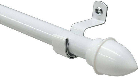 Grace Extendable Metallic Curtain Pole Single Φ12mm 85-85cm White