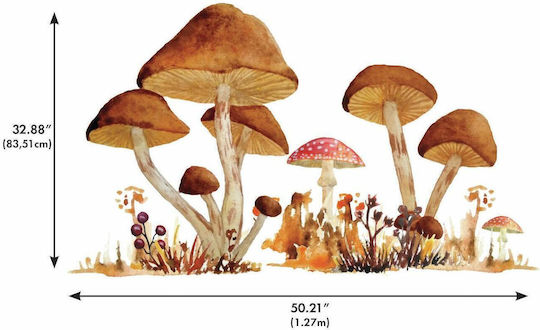 RoomMates Decor Kinder Wandsticker Wand Mushroom Junior 127x83.51cm 13Stück
