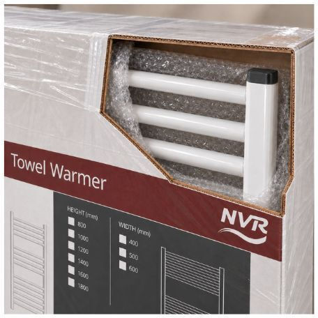 Bathroom Radiator Towel Rail NVR 500x800 455 kcal/h Heating Efficiency White Straight