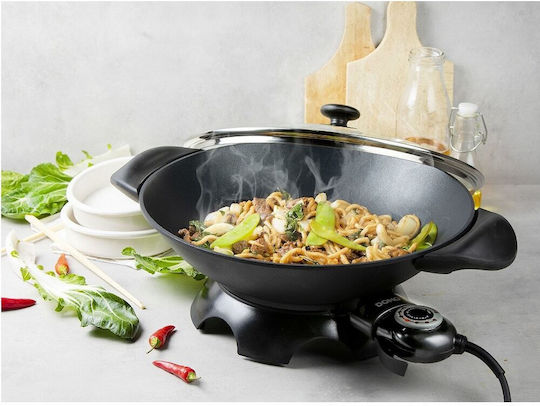 Domo DO8708W Electric Wok 2200W cu Capacitate 5lt Negru