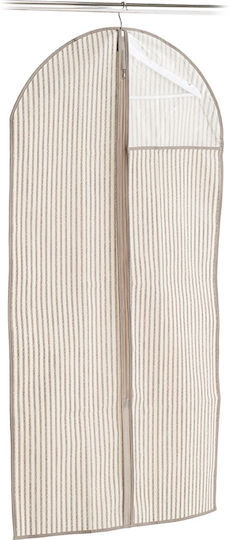 Zeller Stoff Aufhängen Aufbewahrungshülle für Mantel / Anzug / Kleidung / Kleider in Beige Farbe 59x119cm 1Stück