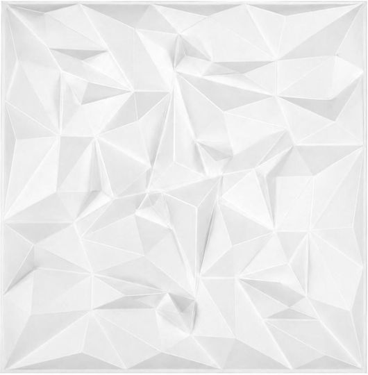 3D Релефен Декоративен Стенен Панел PVC 50см X 50см Диамантено Бял 1 Бр D101w