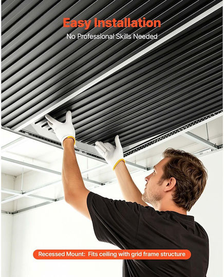 3D PVC Wall Panels with Glue Paintable Black 60.5x121.5cm 12 Pieces