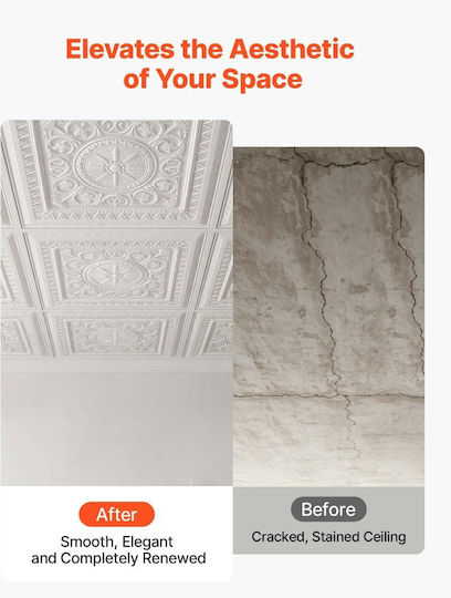 3D Wall Panels From PVC White 60.5x60.5cm 12 Pieces