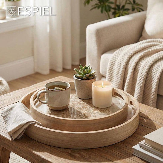 Espiel Decorative Wooden Tray 35x35x4.5cm 2 Pieces