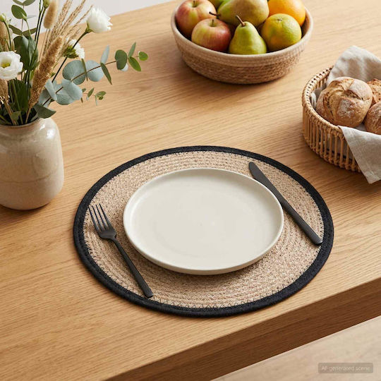 vidaXL Wicker Placemats Black 30x30cm 4 Pieces