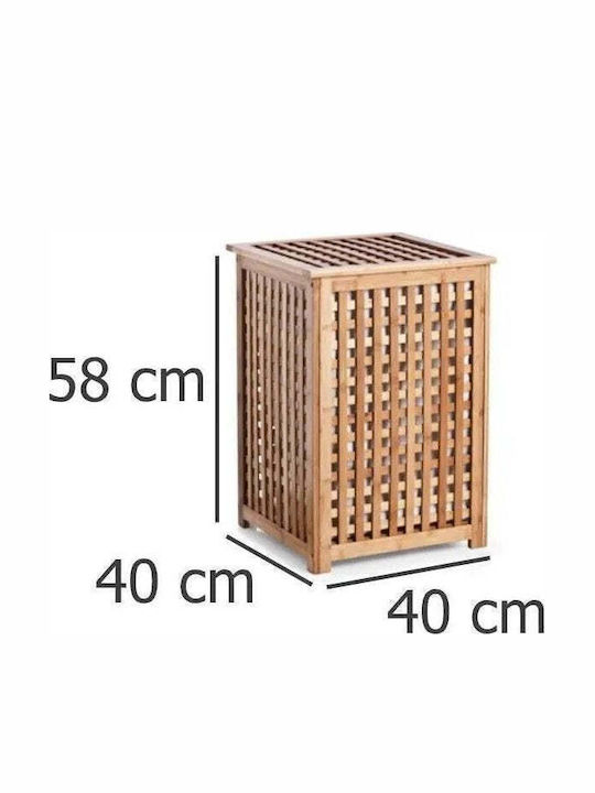 Zeller Laundry Basket Bamboo with Cap 40x40x58cm Brown