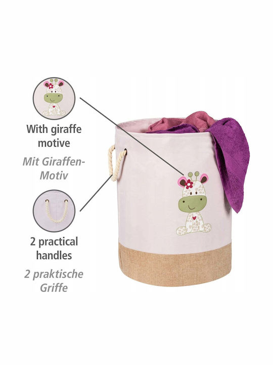 Wenko Fabric Laundry Basket 63lt 40x40x50cm Pink