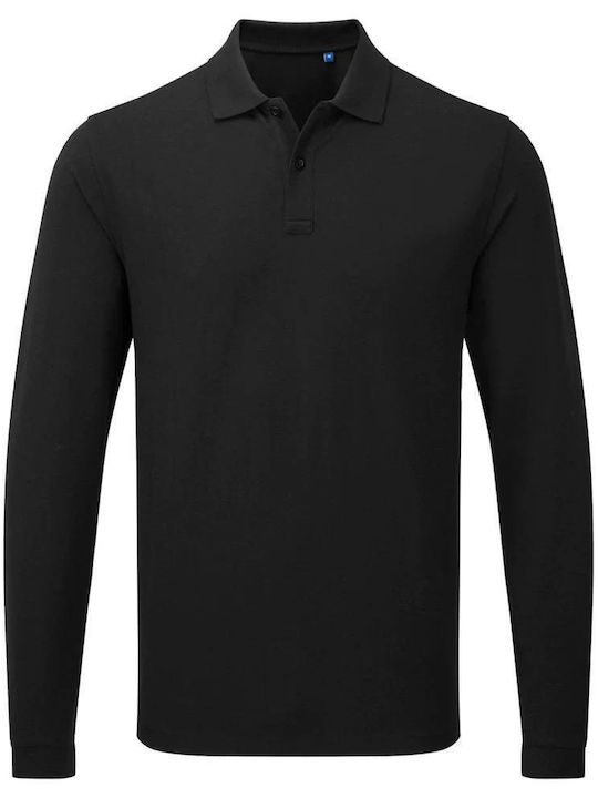 Premier Men's Promotional Long Sleeve Polo Shirt Black
