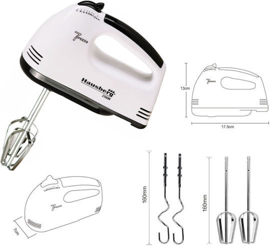 Hausberg Миксер Ръчен 250W Черен