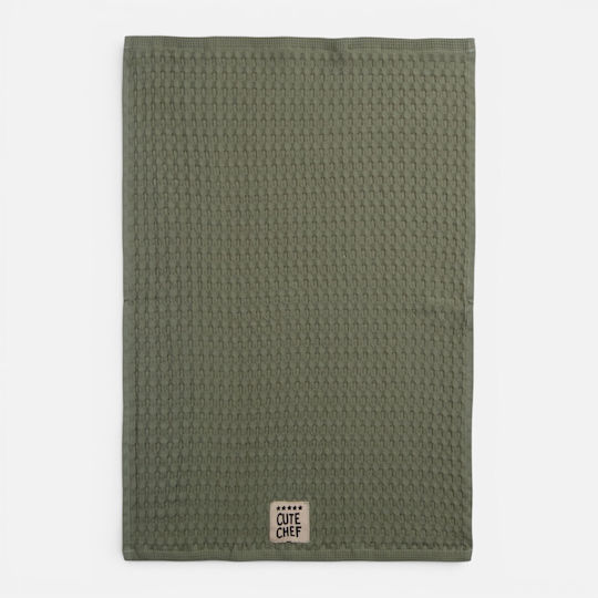 Nef-Nef Homeware Cute Chef Geschirrtuch aus 100% Baumwolle in Grün Farbe 50x50cm