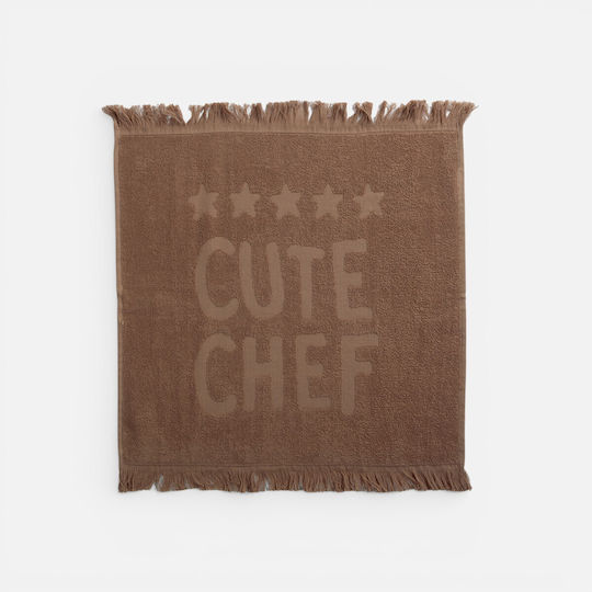 Nef-Nef Homeware Cute Chef Geschirrtuch aus 100% Baumwolle in Brauner Farbe 45x68cm