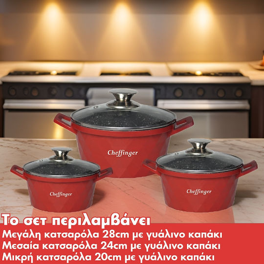 Cheffinger Диамант Комплект Съдове За Готвене 3 Части Cheffinger Диамант Комплект Съдове За Готвене 3 Части