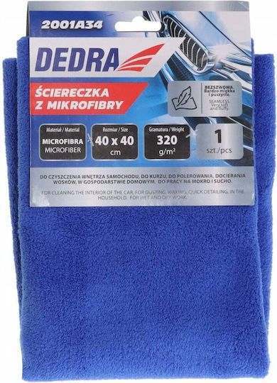 Dedra Кърпичка За Почистване Микрофибър Обща Употреба Синя 40x40см