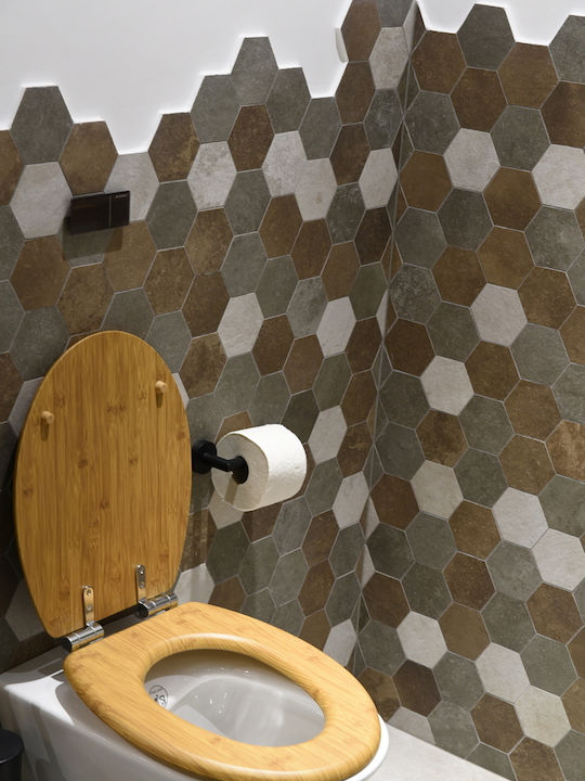 AWD Interior Bamboo Toilet Seat 45.5x37cm Beige