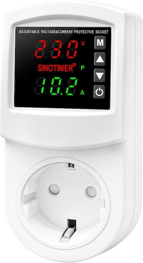 Sinotimer Monitor de tensiune monofazat priză digital 16A