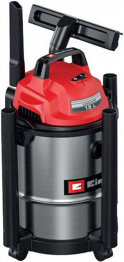 Einhell TC-VC 1540S Прахосмукачка за мокро / сухо почистване 900W с инокс контейнер 15 л сребриста