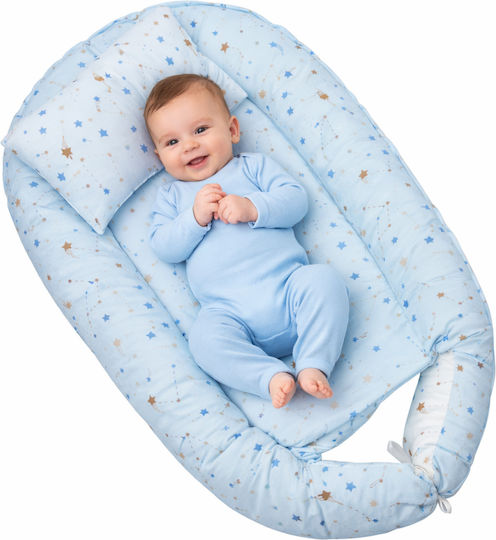 Kamtex Baby Βρεφικό Μαξιλάρι Φωλιά Σιέλ 40x64εκ.
