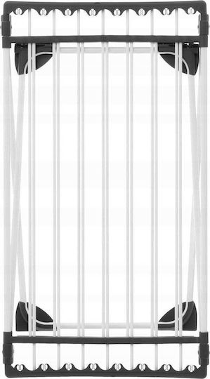 5Five Folding Floor Clothes Drying Rack Metallic with Wheels 180x88cm