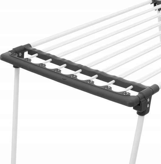 5Five Folding Floor Clothes Drying Rack Metallic with Wheels 180x88cm