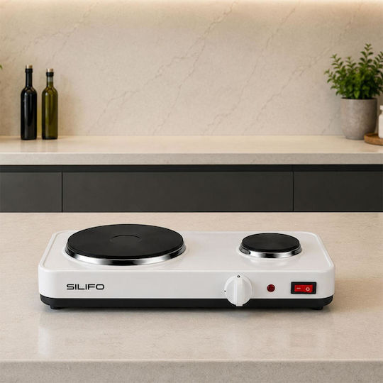 Silifo Silifo SF6644 Kochplatte Emaille Doppel Weiß