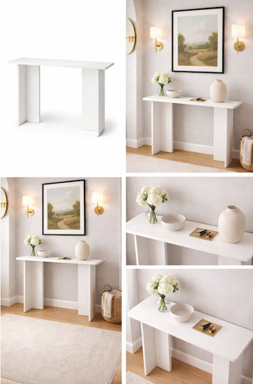 Wooden Beige Console L90xW80xH80cm