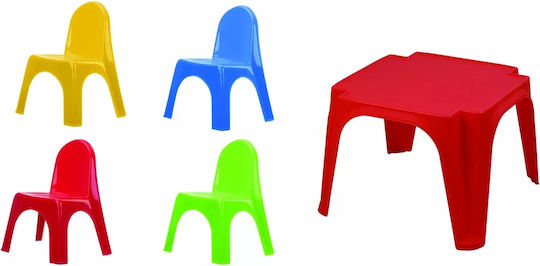 Keren Set Masă cu Scaune pentru Copii din Plastic Multicolor Starplay