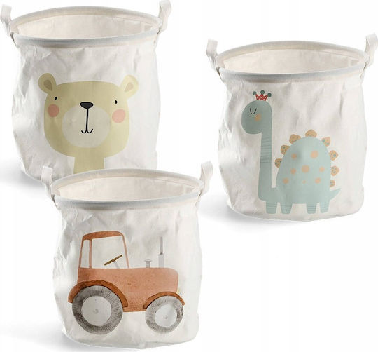 Детска кошница за съхранение Tractor Бял 30x30x30см 1бр