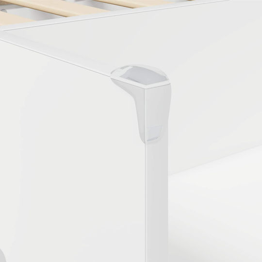 Kinderbett Einzel mit Schreibtisch Weiß
