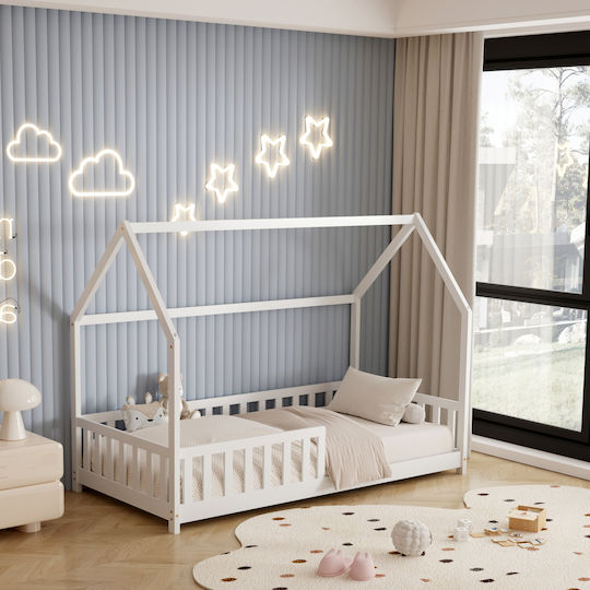 Phyllis Kinderbett Montessori Einzeln Weiß für Matratze 90x190cm