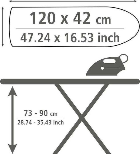 Wenko Wenko Bügelbrett Für Dampfbügeleisen Zusammenklappbar 120x42x73cm