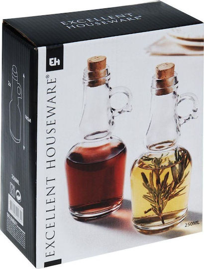 Excellent Houseware Σετ Λαδόξιδο Γυάλινο με Ροή 250ml