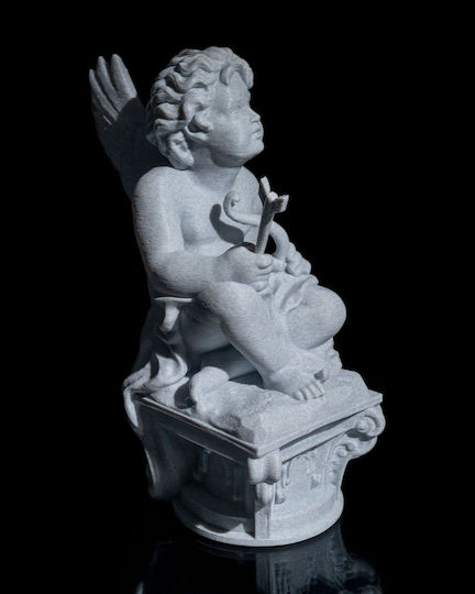 3D Art Shop Decorative Space Classic Cupid made of Plastic Grey Marble 7.5x11x17cm 1pcs