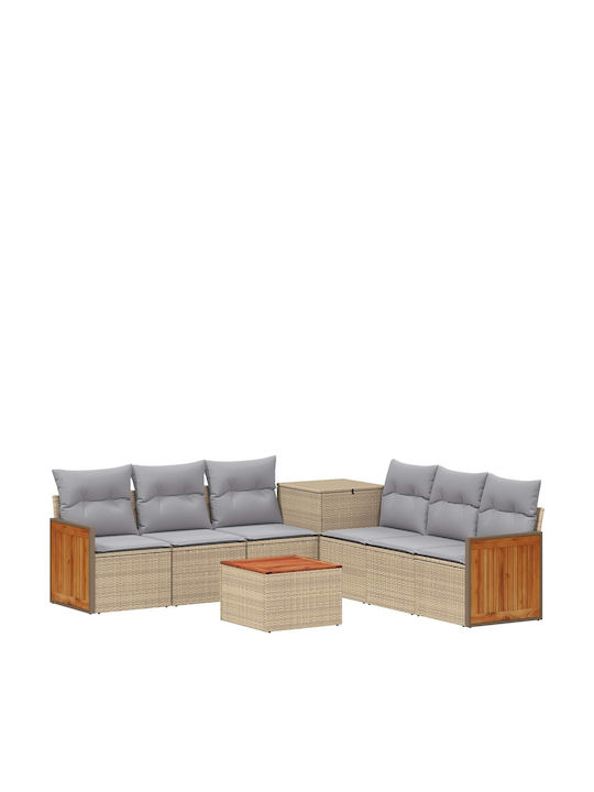 Zweisitziges Outdoor-Sofa aus Rattan mit Kissen