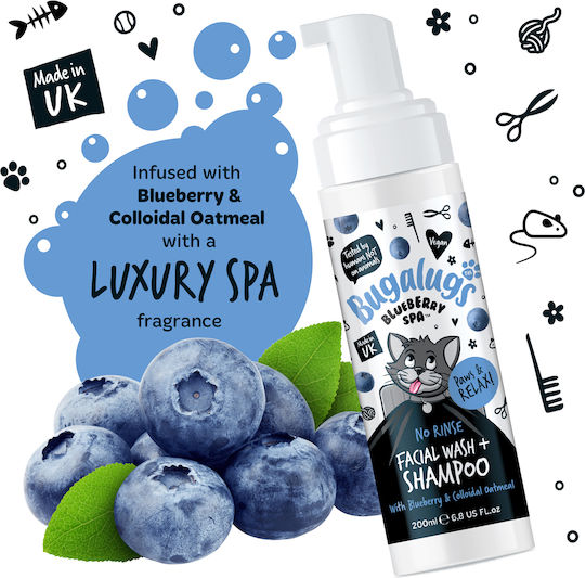 Blueberry Spa Face Cleanser & No-Rinse Shampoo Cats 200ml