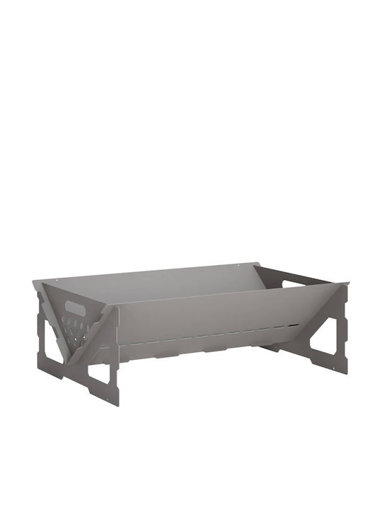 vidaXL Șemineu de Exterior Metalic Gri 60x40x20cm