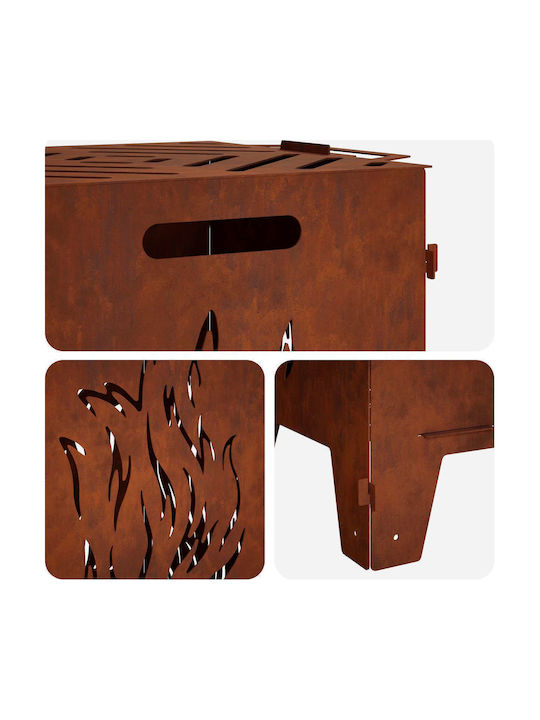 vidaXL Feuerstelle Für Draußen Metallisch 47x38x75cm