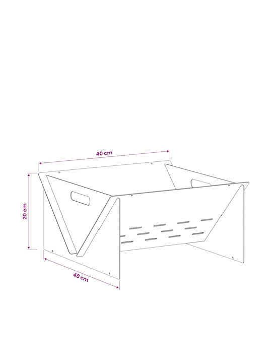 vidaXL Șemineu de exterior metalic gri 40x40x20cm