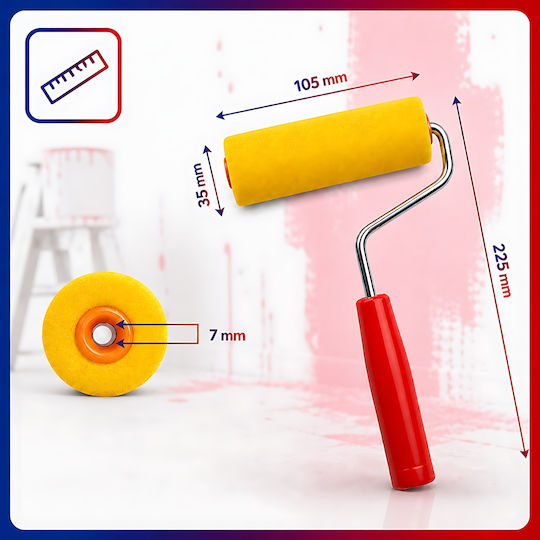 Mini Foam Paint Roller Sponge + 5 Refills 105mm