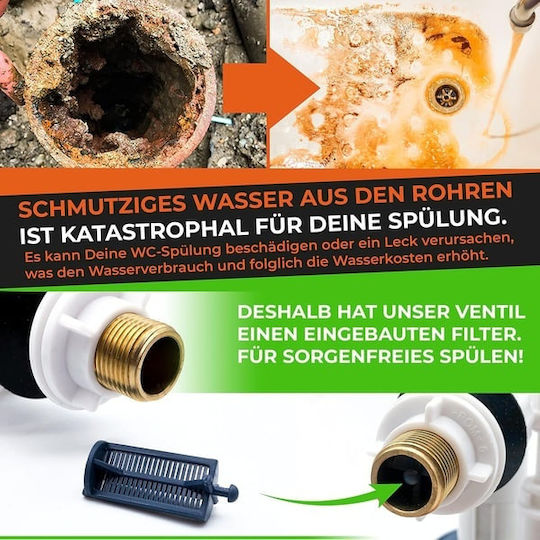 Water Intake Blender Tank Wc La Maison Sab Side Connection 3/8" 12/17 Mm Horizontal Supply Silent Pressure Up To 21 Bar Ce Certificate White