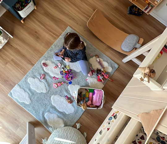 Baby Bliss Детско килимче Облаци Памучно Сив 100x140см
