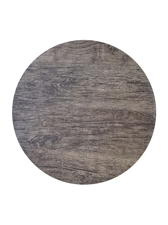 Zita Plus Στρογγυλή Επιφάνεια Τραπεζιού Werzalit Rustic Wenge 70x70x4cm 13.0078
