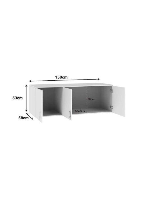 Pakketo Royal Rectangular Loft Closet made of Particleboard Sonoma 150x58cm 361-000114 1pcs